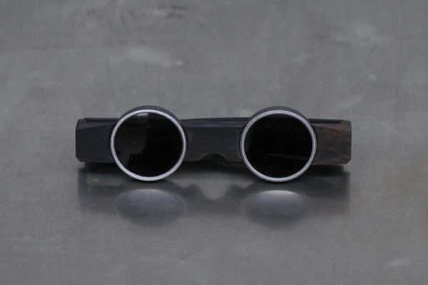 Rigards X UMA WANG Joint Work Wood Frame Glasses RG00UW2 Series Collection RG-RG00UW2-HMHSH Black Wood Gray Frame Dark Gray Lenses
